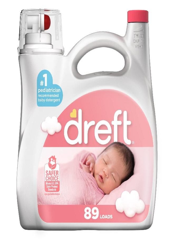 Dreft Stage 1: Newborn Baby Liquid Laundry Detergent, 89 Loads 128 Fl Oz, 1 Choice Of Pediatricians