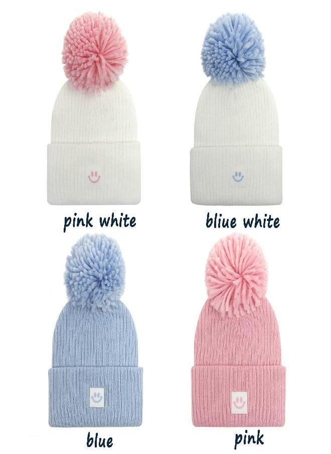 Asufegucd Newborn Baby Girl Boys Beanie Hat- Infant Baby Winter Warm Hats,Kids Knit Cap Toddler Pom Pom Beanies Caps