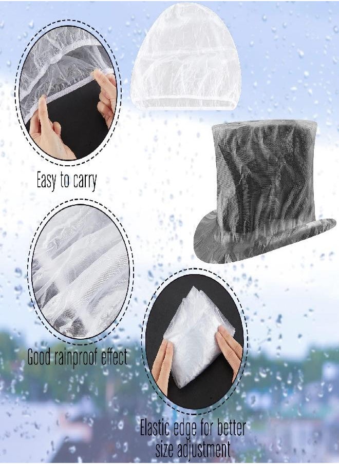 4 Pieces Cowboy Hat Rain Covers Plastic Hat Covers Cowboy Hat Protectors Cowboy Hat Covers for Storage (XX Large) Gray