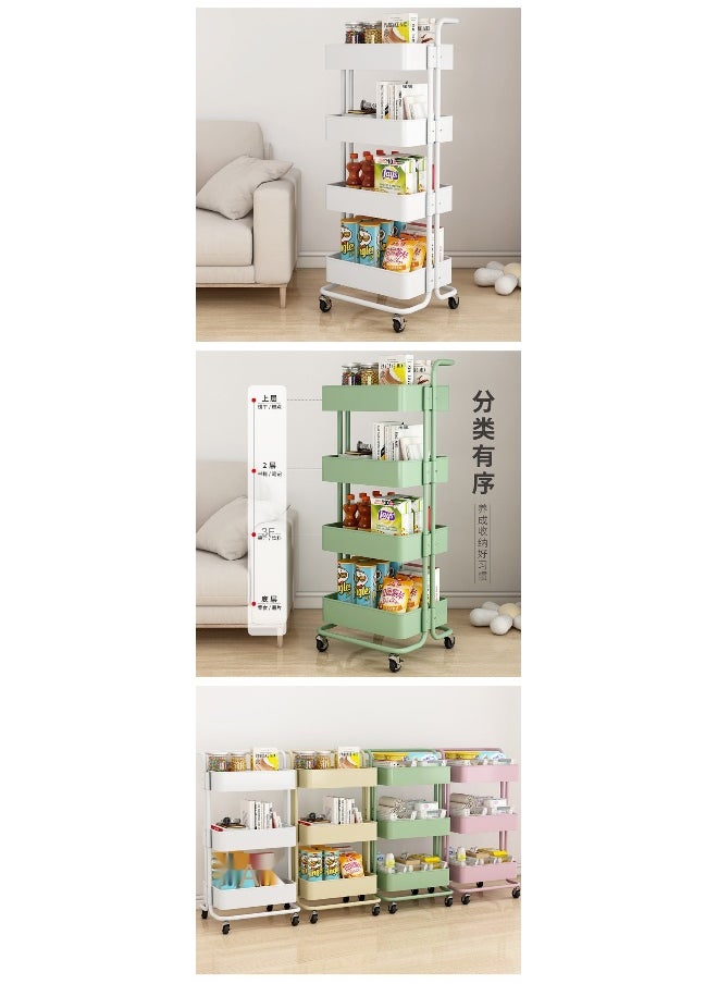 3-Tier Metal Rolling Storage Cart Trolley Kitchen Organizer Rolling With Random 50Pcs Stickers  Trolley Cart Office Cart Kitchen Utility Carts For Office, Classroom, Home, Bathroom