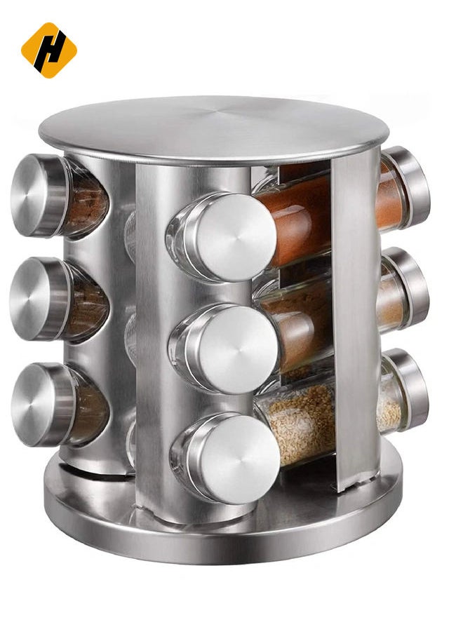 12-Glass Bottle Deluxe Spice Rack Spice Carousel Spice Organizer Seasoning Organizer Seasoning Rack Seasoning Carousel