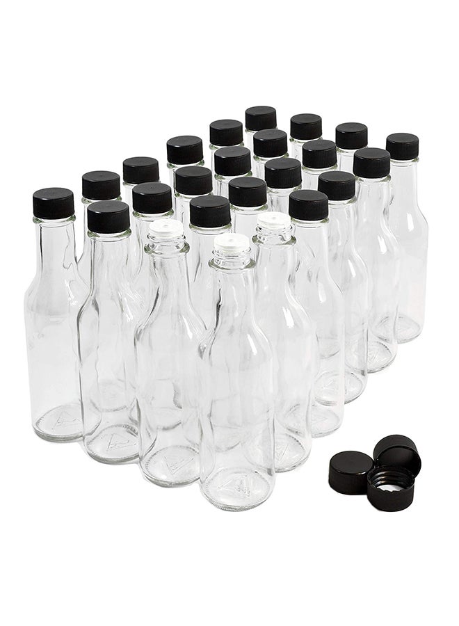 24-Piece Hot Sauce Bottle Clear/Black 200grams