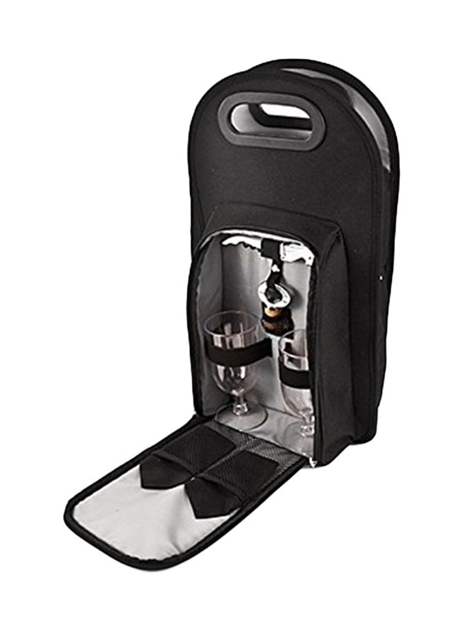 2-Bottle Wine Tote Black/Grey