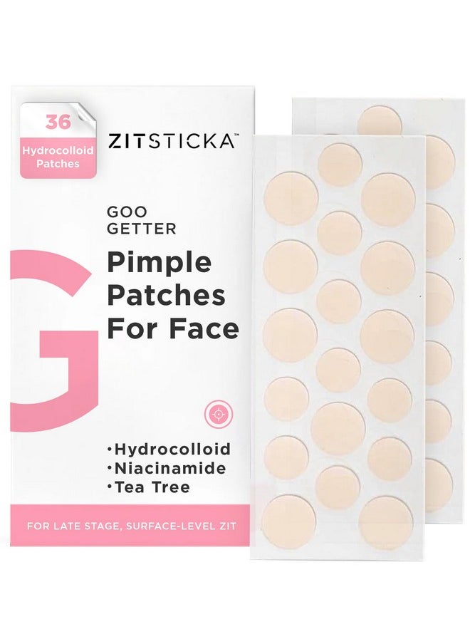 Pimple Patches For Face And Body, Hydrocolloid Patches To Cover Zits & Blemishes, Acne Patches Or Zit Spot Stickers, Body Blemish Patch (Goo Getter 36 Pack)