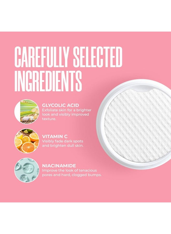 Glycolic Acid Exfoliating Pads For Face And Body - Daily Resurfacing Pads With 20% Aha, Vitamin C, B5, E, Green Tea That Help Tone & Brighten Skin, Glycolic Acid Peel Pads