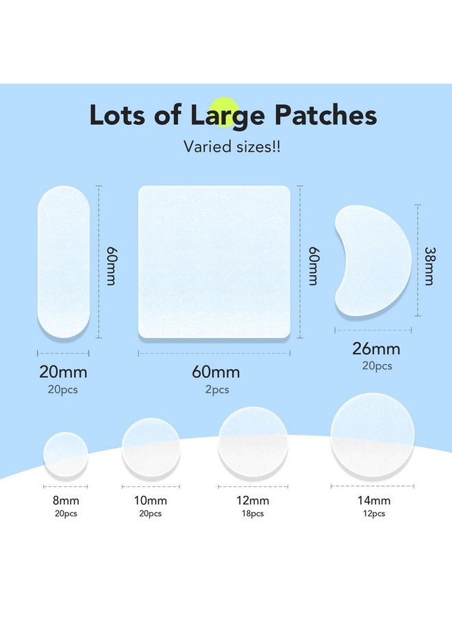 Large Pimple Patches (7 Sizes 112 Patches), Big Acne Patches, Xl Hydrocolloid Bandages For Full Face, Forehead, Chin, Nose, Body, Back, Neck & Chest, Oval, Moon, Square Hydrocolloid Patch