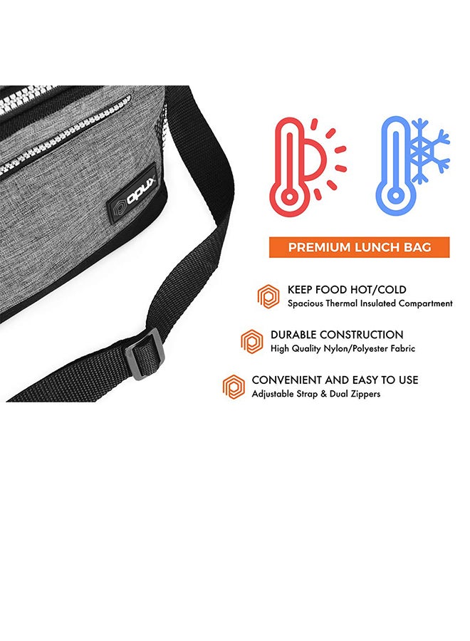 Water-Resistant Insulated Lunch Bag Grey