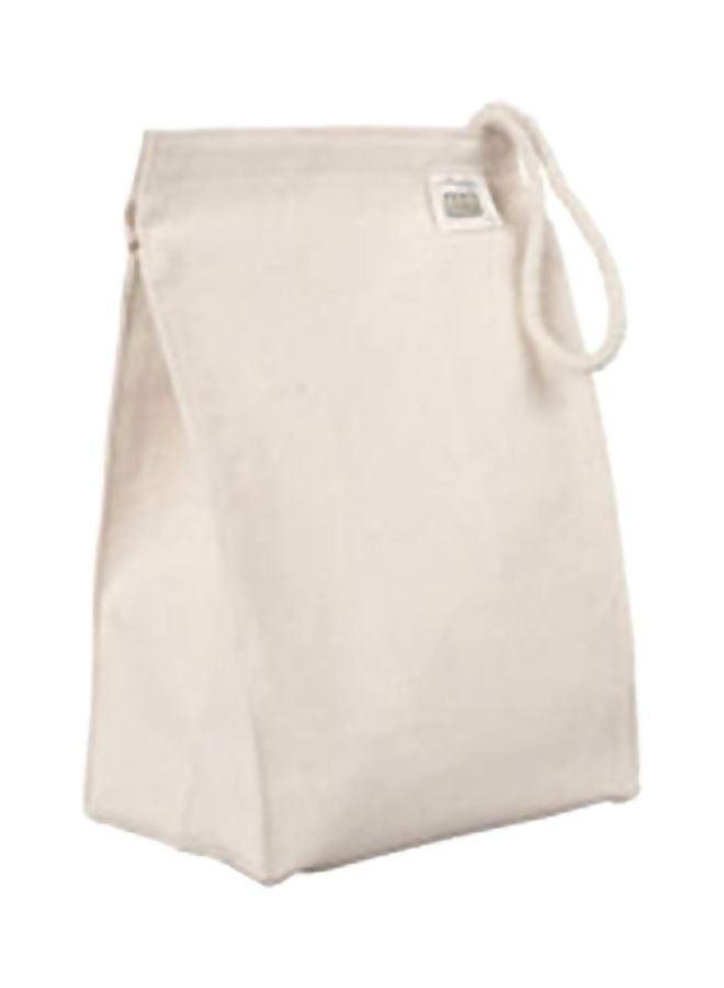 Cotton Lunch Bag Beige 7x10.5inch