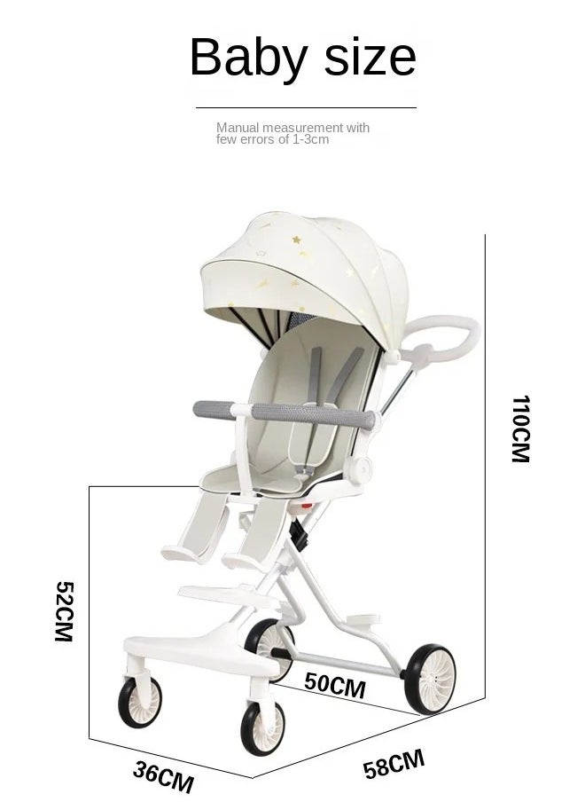 Baby stroller, Can sit and lie down for children to walk the baby artifact can be folded lightly two-way baby four-wheeled cart