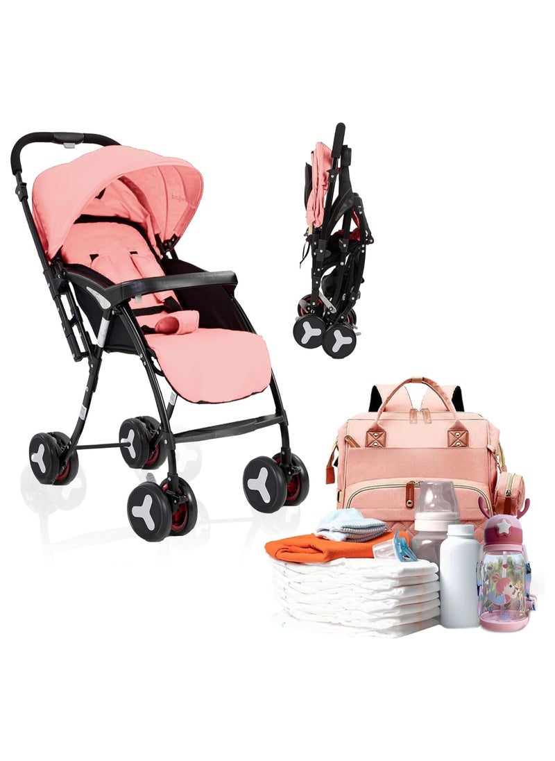 Baby Stroller Cabin Stroller With Mummy Bag - Ultra Lightweight Baby Travel Gear for Airplanes, Compact Fold Baby Push Chair with Adjustable Multi-Position Seat