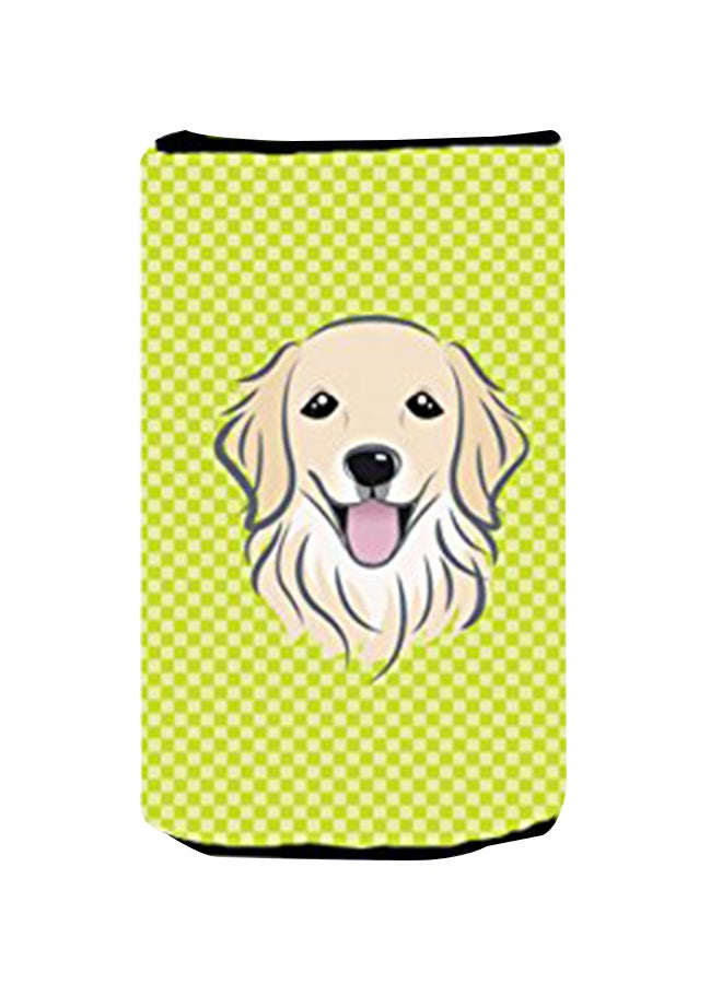 Checkerboard Golden Retriever Bottle Cooler Multicolour