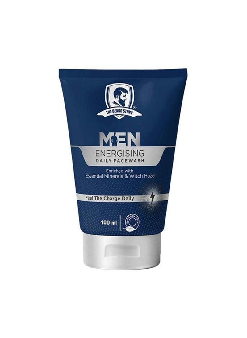 The Beard Story Men Face Wash 100ml Daily Energizing Facewash for Deep Cleansing, Pore Purifying, Tan Removal, & Brightening Enriched with Minerals Paraben Free