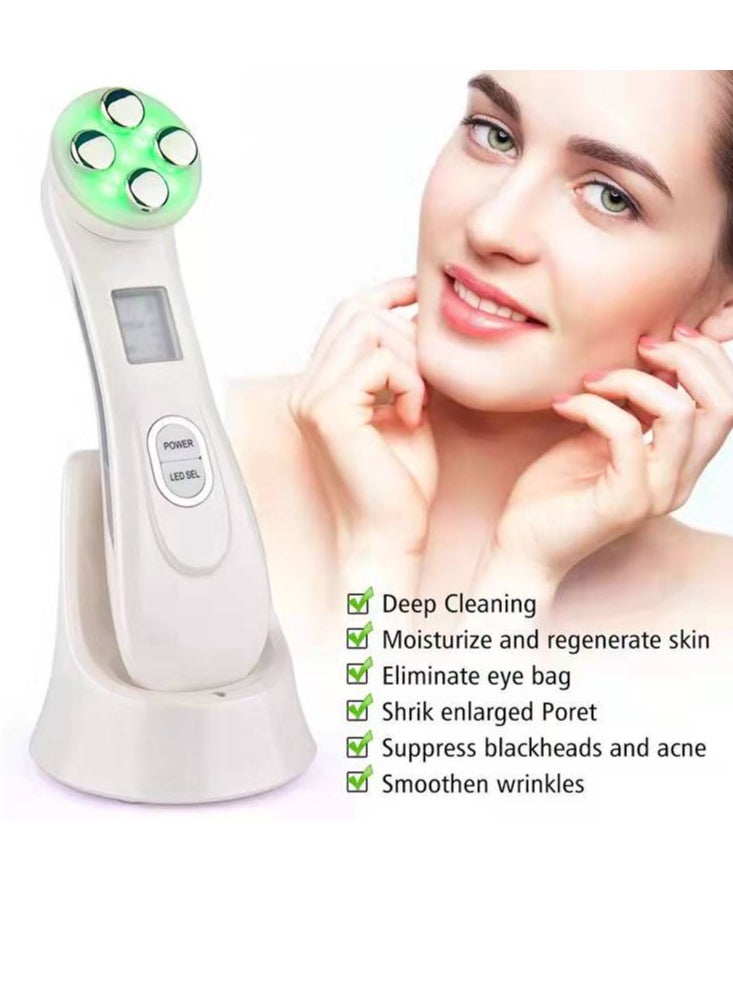 Facial Skin Care Time Master, Face Toning, Face Lift Device 5 Colors LED Photon Therapy Rechargeable