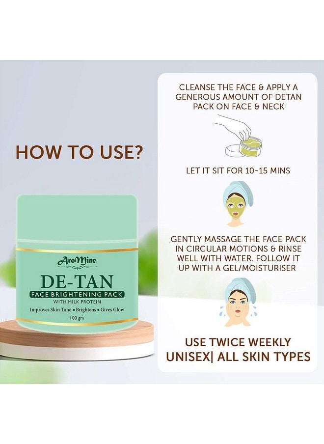 Detan Face Pack Skin Brightening Face Mask For Glowing Skintan Removal Oil Control Acne & Fairness Pigmentation & Brightening For Women & Men 100Gm