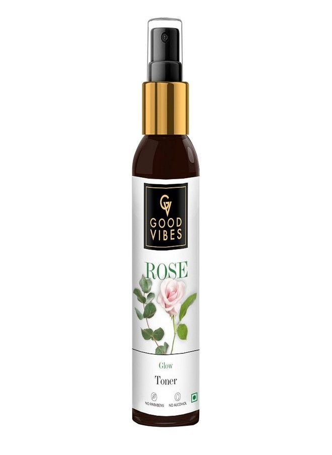 Good Vibes Rose Glow Toner 120 ml, Hydrating Light Weight Anti Ageing Nourishing Moisturizing Brightening Revitalising for All Skin Types, Natural, No Alcohol, Parabens & Sulphates, No Animal Testing