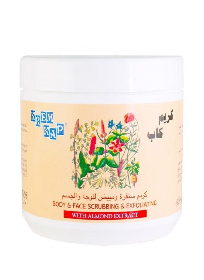 Body & Face Scrubbing & Exfoliating, With Almond Extracts, For All Skin Types, Remove Dead Skin, Increase Skin Smoothness, 500 ml