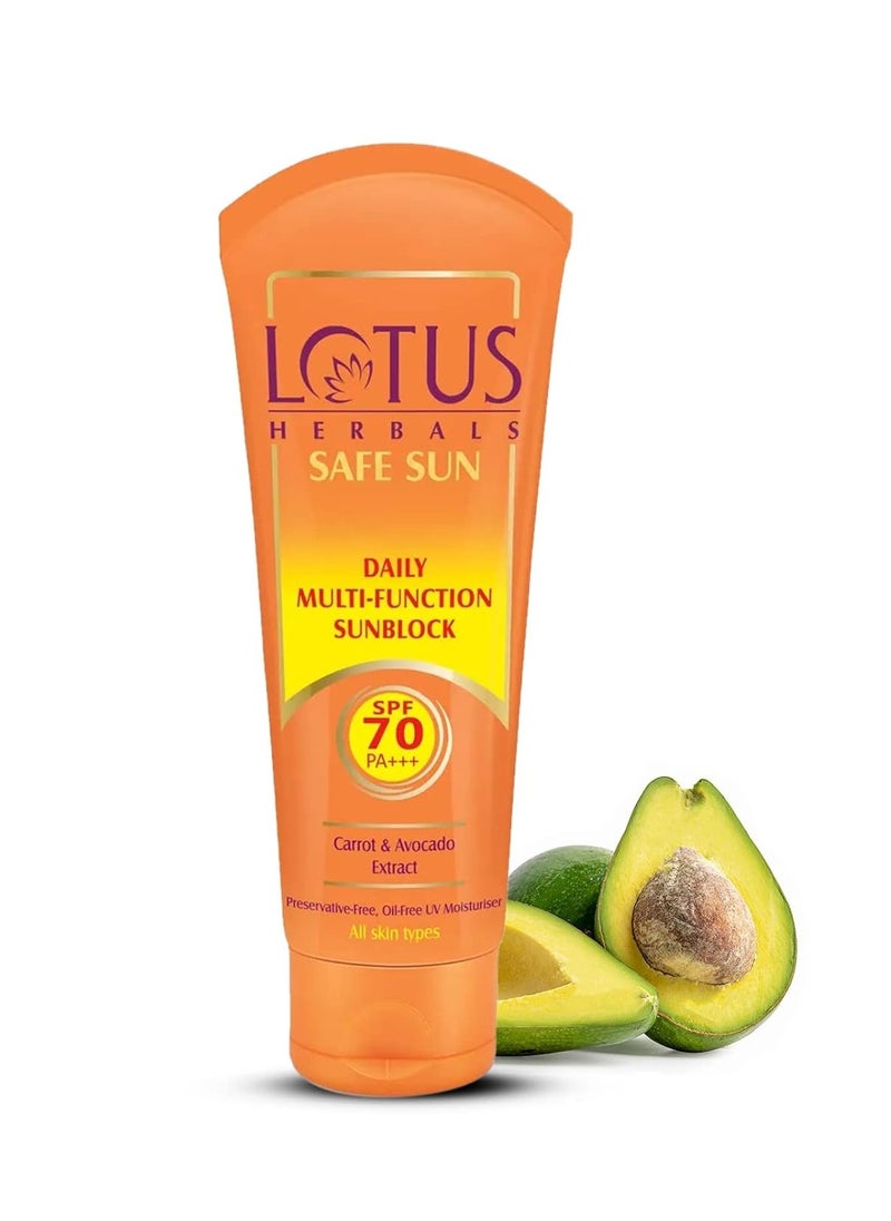 Lotus Herbals Sunscreen SPF 70 PA++ | Tinted | Instant Glow | Non greasy | Sweat & waterproof | All Skin Types | 60g