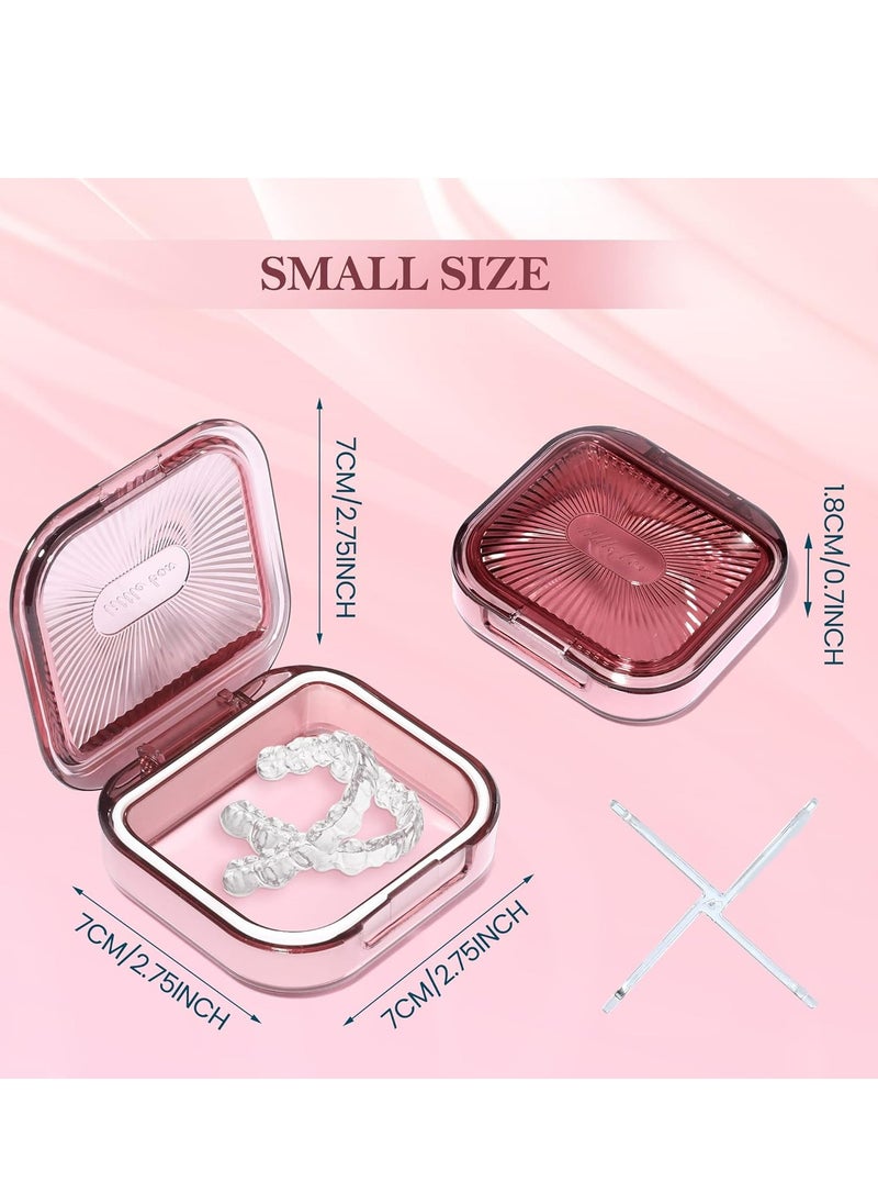Set of 3 Denture Bath Box Denture Cup Case, Mouth Guards Container,Partial Denture Soak Container