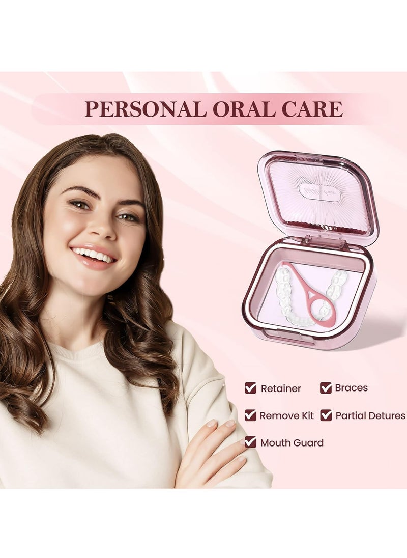 Set of 3 Denture Bath Box Denture Cup Case, Mouth Guards Container,Partial Denture Soak Container