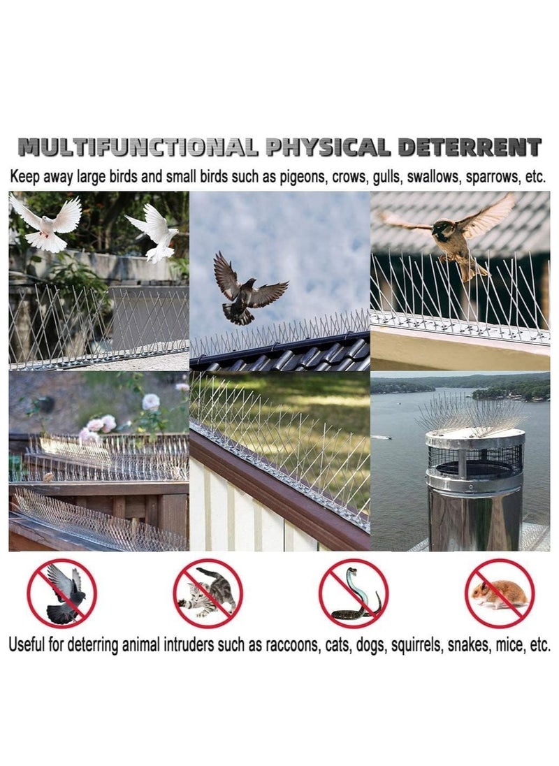 Stainless Steel Bird Spikes for Pigeons and Other Small Birds - No Plastic - Anti Bird Repellent Spikes Control Kit Assembled Spikes 50 Centimetre (Pack of 50)