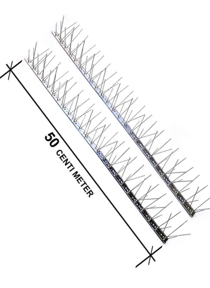 Stainless Steel Bird Spikes for Pigeons and Other Small Birds - No Plastic - Anti Bird Repellent Spikes Control Kit Assembled Spikes 50 Centimetre (Pack of 50)