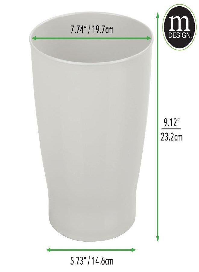 mDesign Round Plastic Bathroom Garbage Can, 1.25 Gallon Wastebasket, Garbage Bin, Trash Can for Bathroom, Bedroom, and Kids Room - Small Bathroom Trash Can - Fyfe Collection - Light Gray