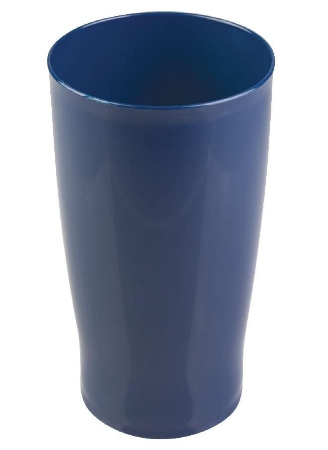 mDesign Round Plastic Bathroom Garbage Can, 1.25 Gallon Wastebasket, Garbage Bin, Trash Can for Bathroom, Bedroom, and Kids Room - Small Bathroom Trash Can - Fyfe Collection - Navy Blue
