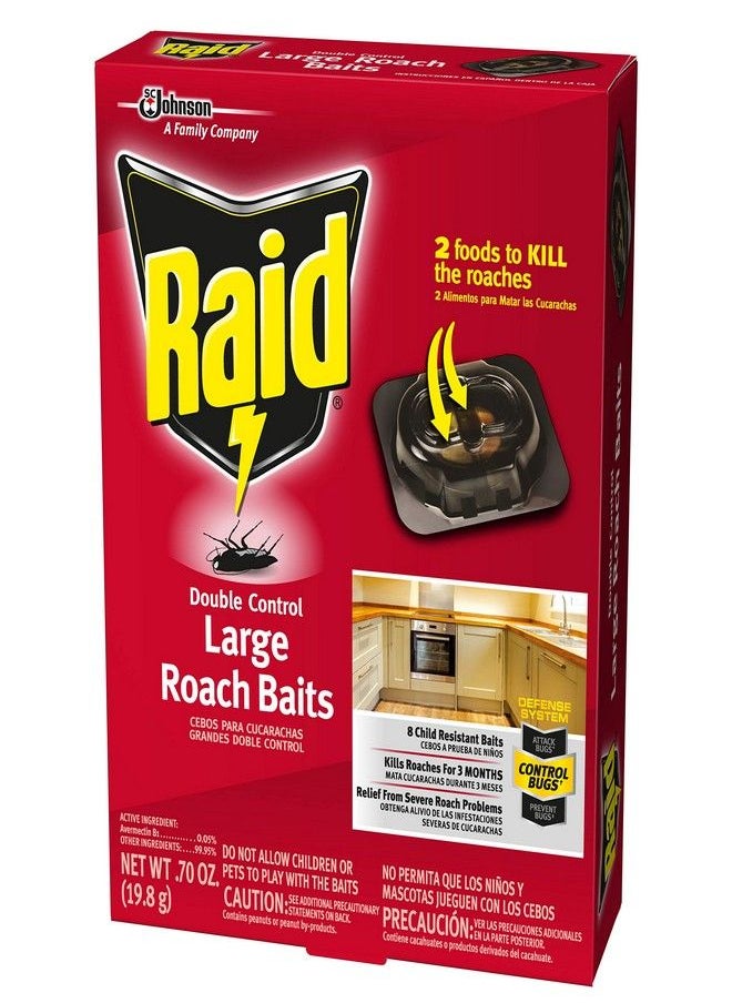 Raid Double Control, Large Roach Baits (Pack - 1)