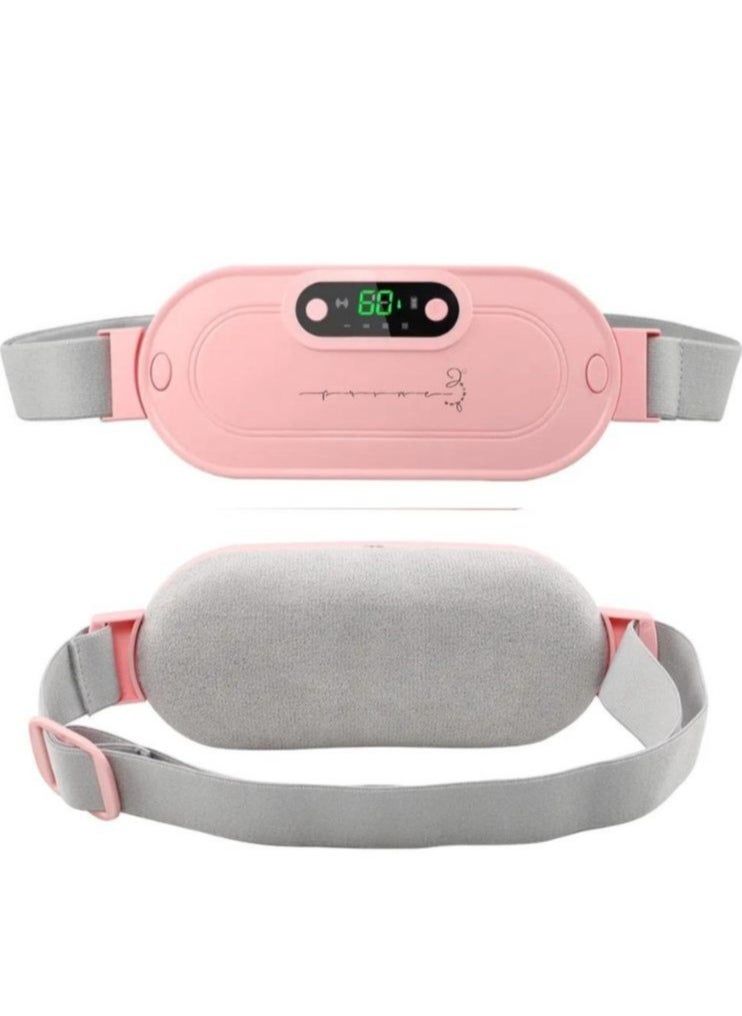 Menstrual Electric Heating Pad Women Warm Belt Hot Water Bag Waistband Device Adjustable 4-Speed ​​Rechargeable Heating Cramp Belt Massage Warm Waist Belt for Menstrual Period Cramps Stomach Tummy Pain