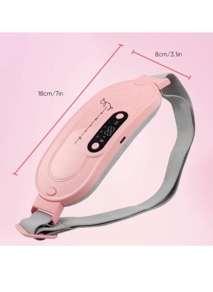 Menstrual Electric Heating Pad Women Warm Belt Hot Water Bag Waistband Device Adjustable 4-Speed ​​Rechargeable Heating Cramp Belt Massage Warm Waist Belt for Menstrual Period Cramps Stomach Tummy Pain