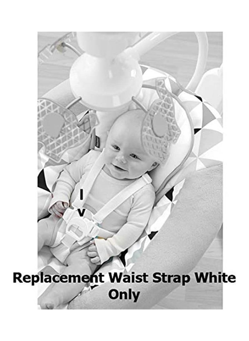 Replacement Parts For Baby Swing - Revolve Baby Swing Fbl70 ~ One White Replacement Waist Strap (Swing Needs Two) With Male Part Of Buckle