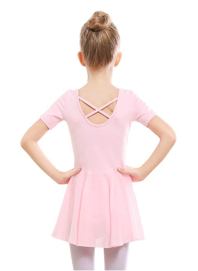 Stelle Girls Ballet Leotards Dance Dress Skirted Toddler Ballet Outfit Criss-Cross Back (Toddler/Little Girl/Big Girl) (Ballet Pink, 2-3T)