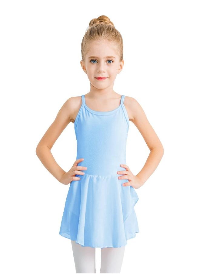 Stelle Ballet Leotards for Girls Dance Camisole Dress Skirted Ballerina Outfits Sleeveless (Toddler/Little Girl/Big Girl) (Blue, 3-4T)