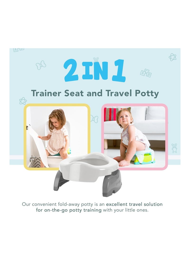 2-in-1 Travel Potty Trainer Seat, Green