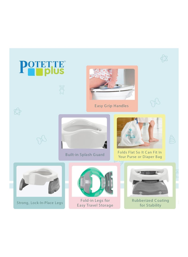 2-in-1 Travel Potty Trainer Seat, Green