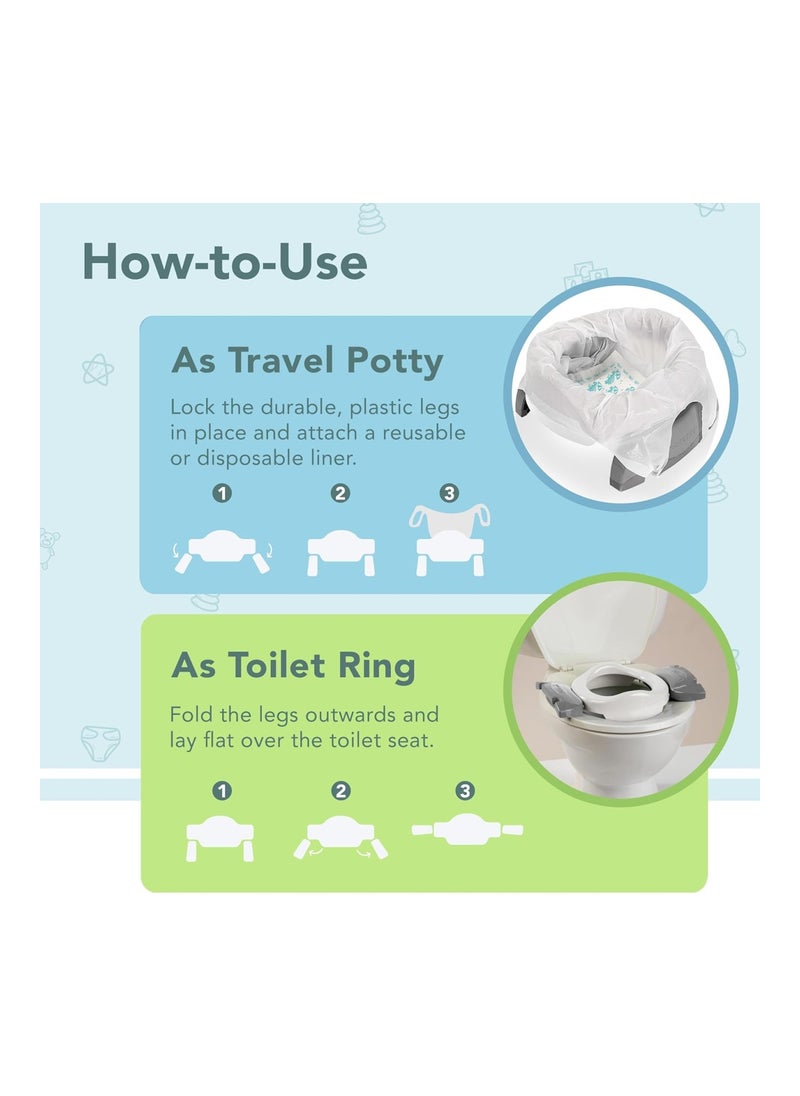 2-in-1 Travel Potty Trainer Seat, Green