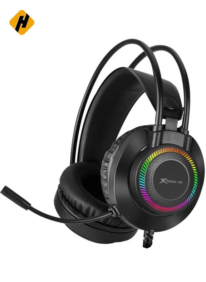 Xtrike Me GH-510 RGB Stereo Gaming Headset – High-Quality Sound, Adjustable Mic, and LED Lighting