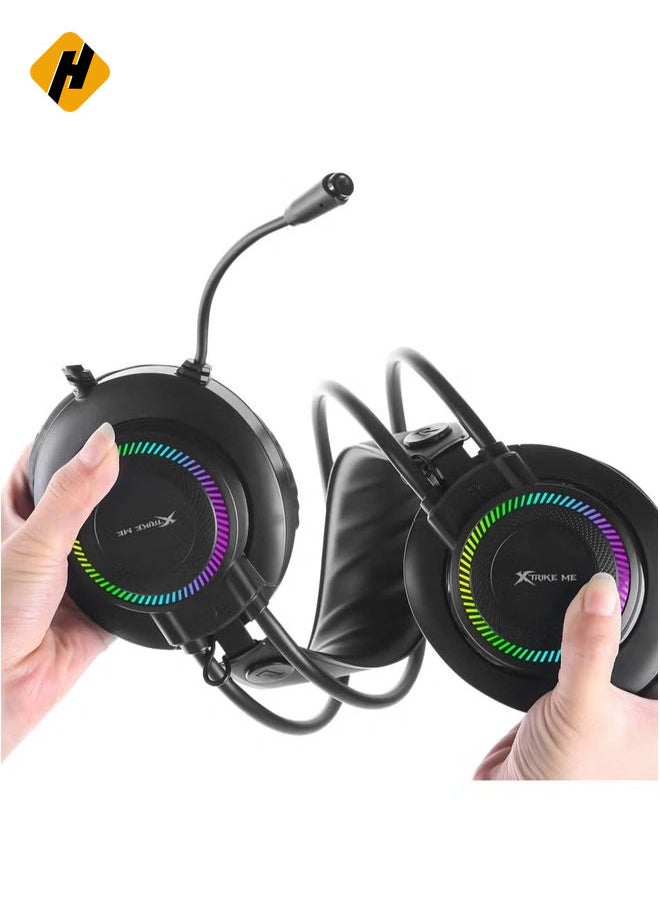 Xtrike Me GH-510 RGB Stereo Gaming Headset – High-Quality Sound, Adjustable Mic, and LED Lighting