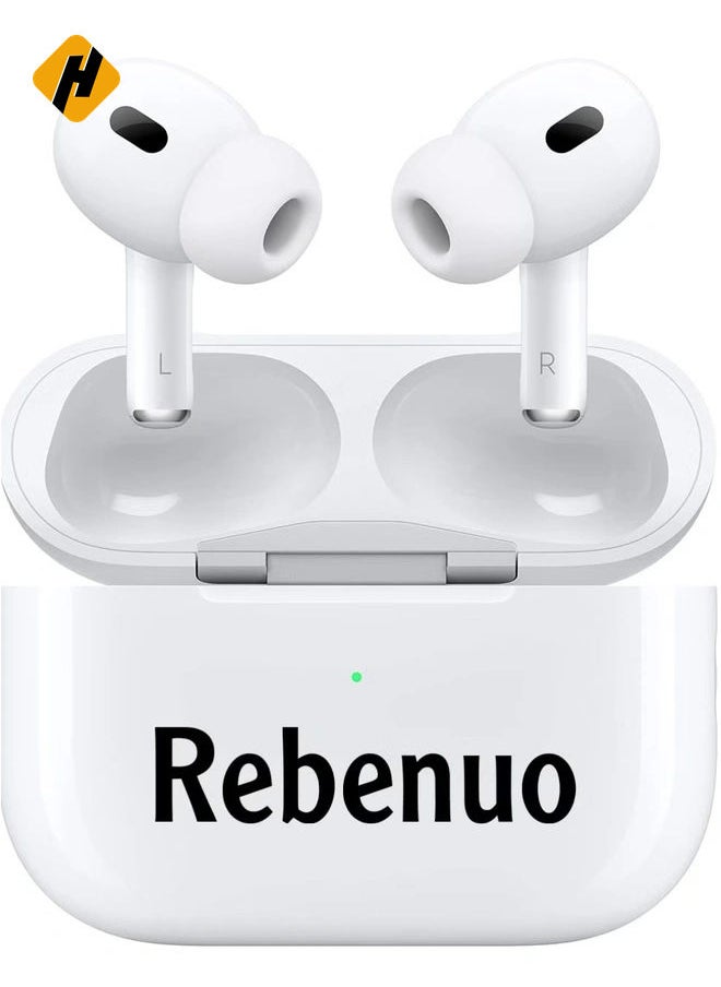 Rebenuo True Wireless Bluetooth Earpods Headset with Wireless Charging (White MODEL RCP60