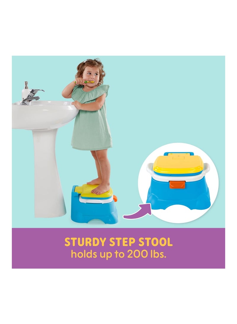 Cookie Monster Terrific 3-In-1 Potty Training Chair, Toilet Seat Trainer, And Step Stool, Easy Clean, Pretend Flush Handle, Gender Neutral