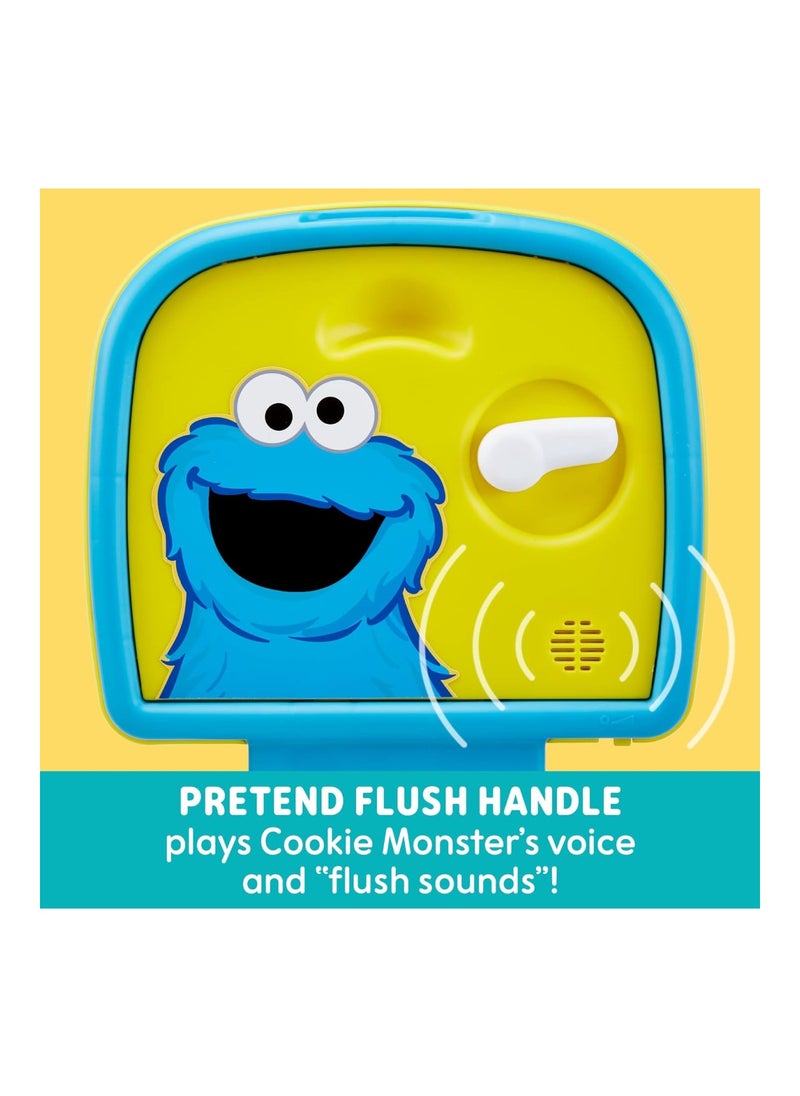 Cookie Monster Terrific 3-In-1 Potty Training Chair, Toilet Seat Trainer, And Step Stool, Easy Clean, Pretend Flush Handle, Gender Neutral