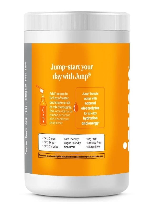 JUNP Hydration Electrolyte Powder, Electrolytes Drink Mix, Hydration Mix, Sugar Free, Gluten Free, 0 Calories, 0 Carbs, Keto Friendly, Kosher, 90 Servings. (Orange)