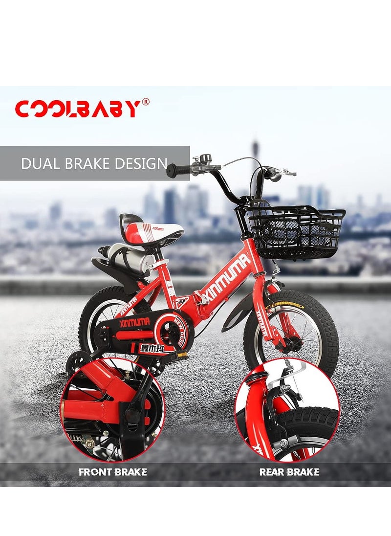 Children's Bike 12 Inch Kids Bike Boy Girl Bicycle 3-12 Years Old Riding Children's Bike Fashion Gift Cool Outdoor Bike