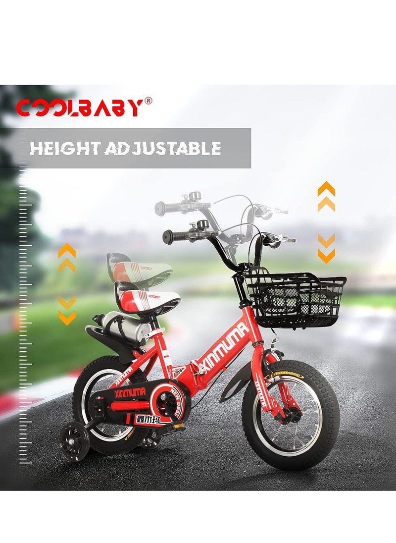 Children's Bike 12 Inch Kids Bike Boy Girl Bicycle 3-12 Years Old Riding Children's Bike Fashion Gift Cool Outdoor Bike