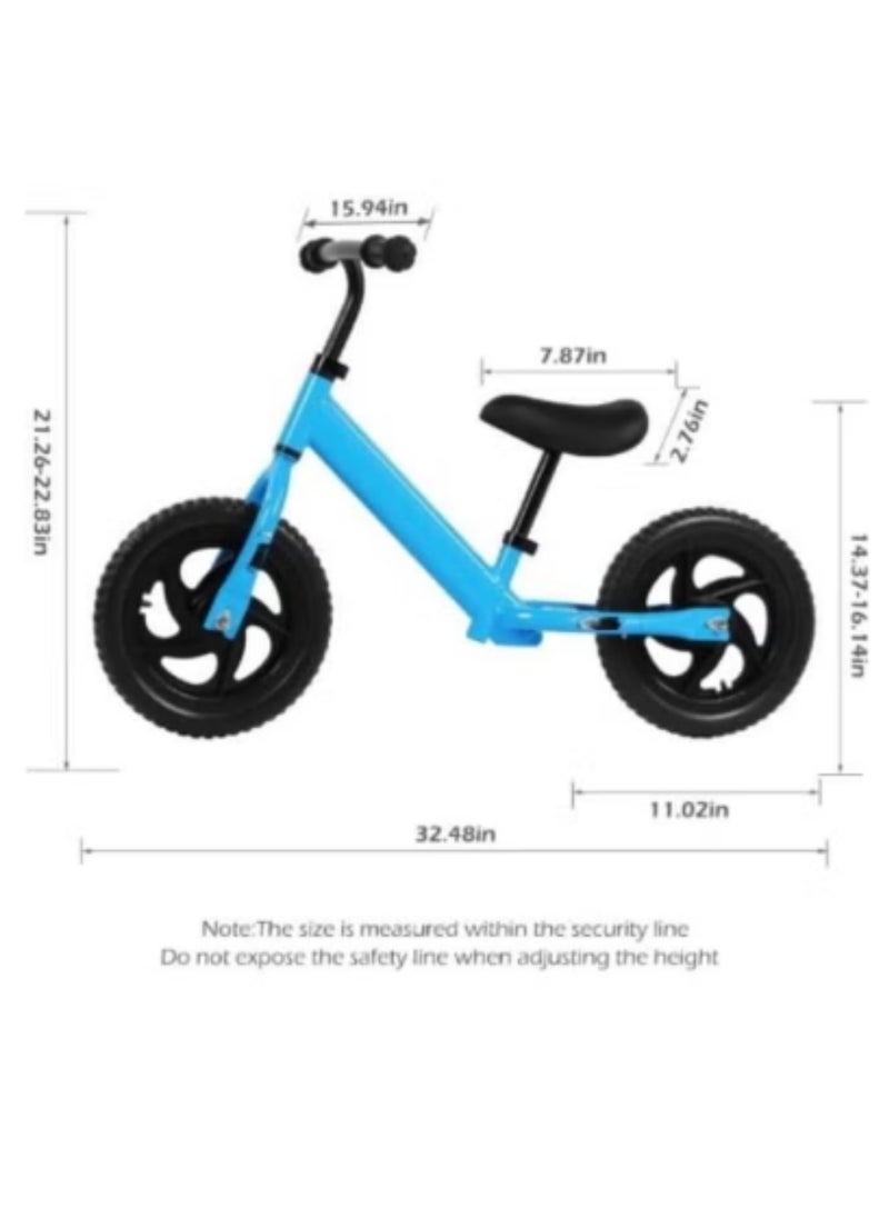 12inch Children‘s Balance-Bikes Kids Balance Bike No Pedal Bicycle Beginner Toddler Bike Steel Frame and Air-Free Tires for 2-5 years Old