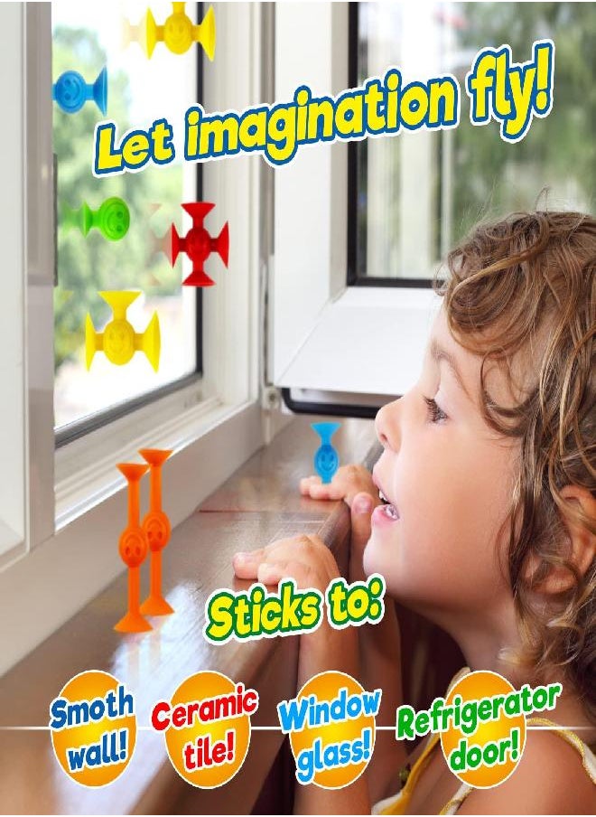 JA-RU Such Fun Mini Suction Stackers (1 Pack, 14 Units per Pack) Fun Connect Suction Cup Suckers. Kids Shower Bath Toys. STEM Educational Learning Autism Sensory Toys. Stocking Stuffers Kids. 4896-1