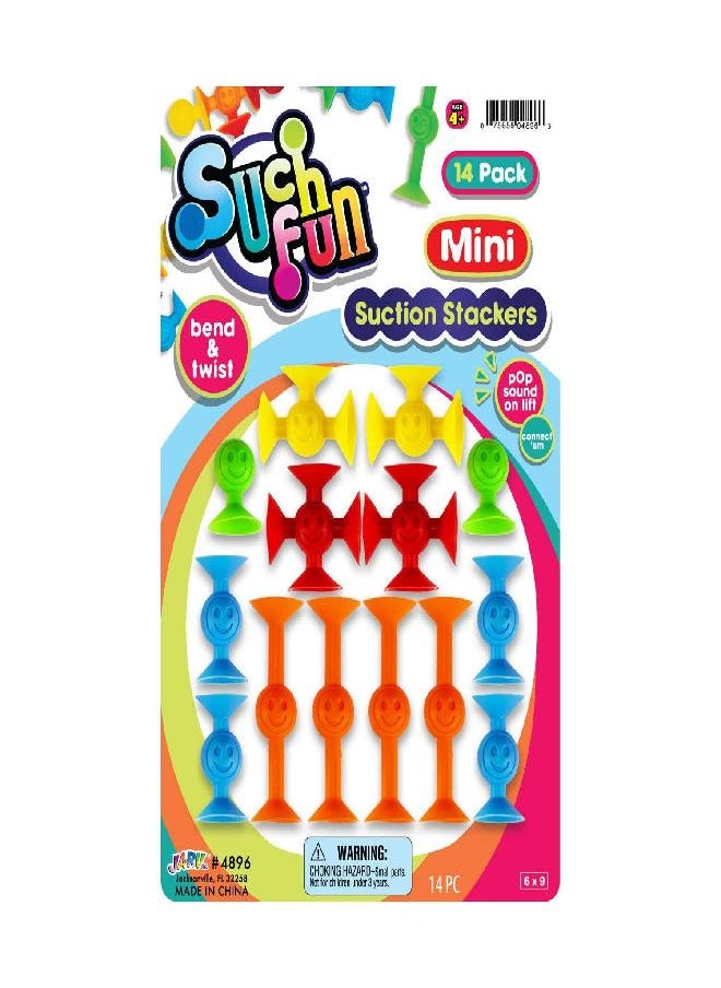 JA-RU Such Fun Mini Suction Stackers (1 Pack, 14 Units per Pack) Fun Connect Suction Cup Suckers. Kids Shower Bath Toys. STEM Educational Learning Autism Sensory Toys. Stocking Stuffers Kids. 4896-1