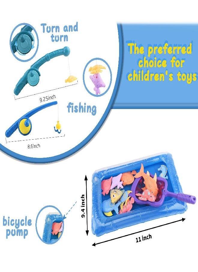 JOYIN 2022 Christmas 24 Days Countdown Advent Calendar with Fishing Toys Bath Game for Kids Toddlers, Magnetic Fishing Game Toy with Fishing Pole and Inflatable Pool Water Play Toy