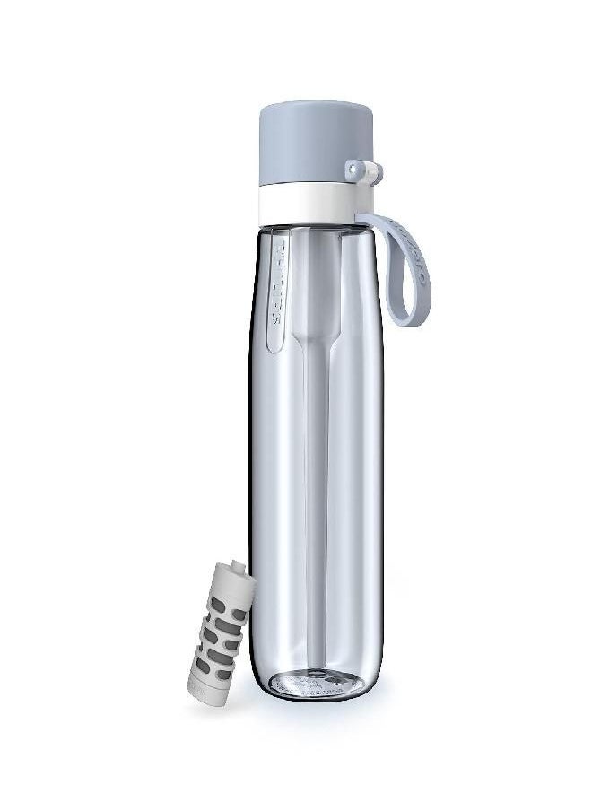 Gozero Everyday Filtered Water Bottle With Philips Everyday Water Filter, Bpa-Free Tritan Plastic, Purify Tap Water Into Healthy Drinking Tasting Water, 22 Oz, Blue