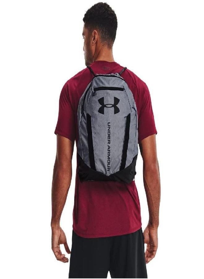 Armour Adult Undeniable Sackpack , Pitch Gray Medium Heather (012)/Metallic Silver , One Size Fits Most